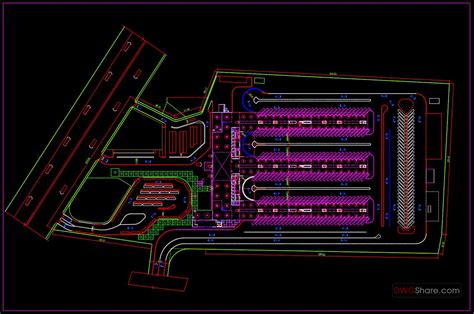 bus parking cad block|bus terminal cad block.